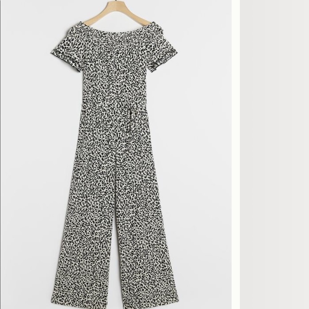 Off-The-Shoulder Leopard Jumpsuit